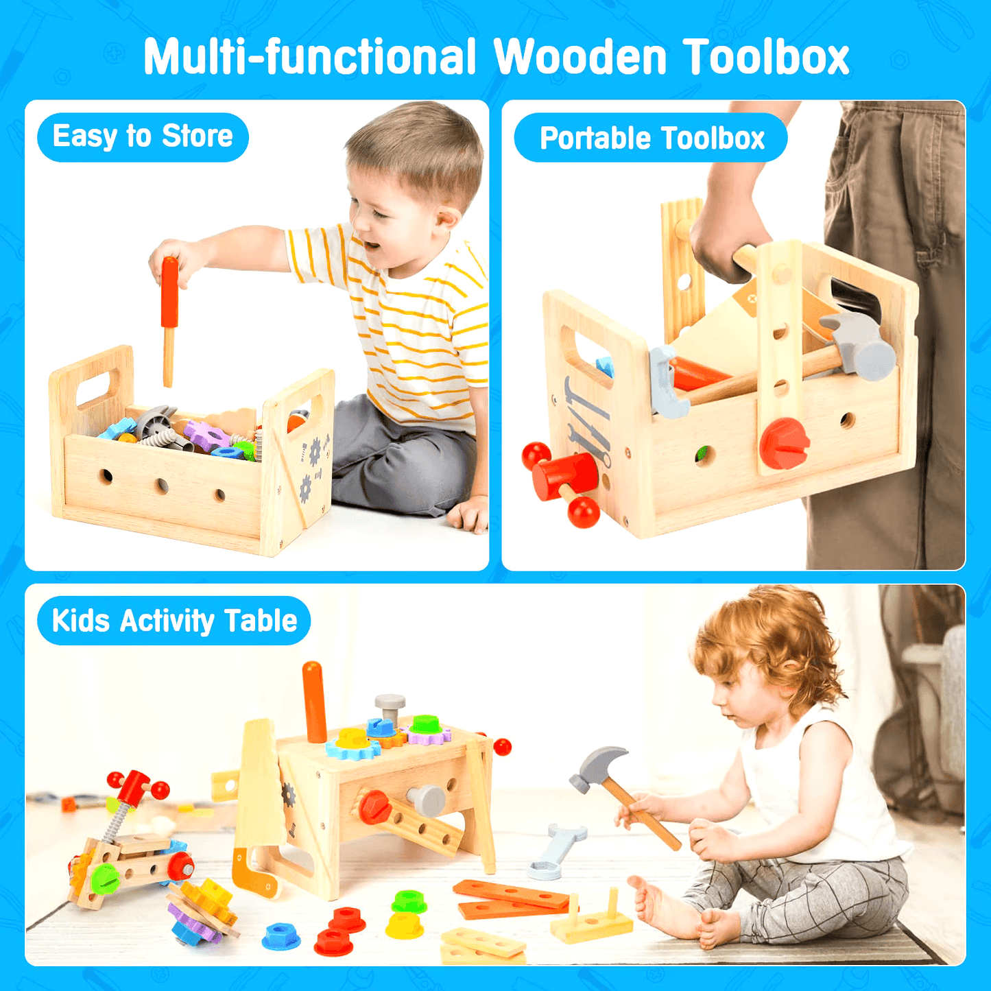 Wooden Toolbox - Kiddo-show